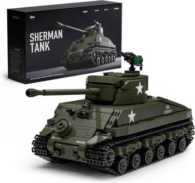 Nifeliz M4A3E8 Sherman Panzer Bausteine für Erwachsene, Militär Modellspielzeug, BüroHaus Dekoration Geburtstag Geschenk (860 Stück, NF10313)