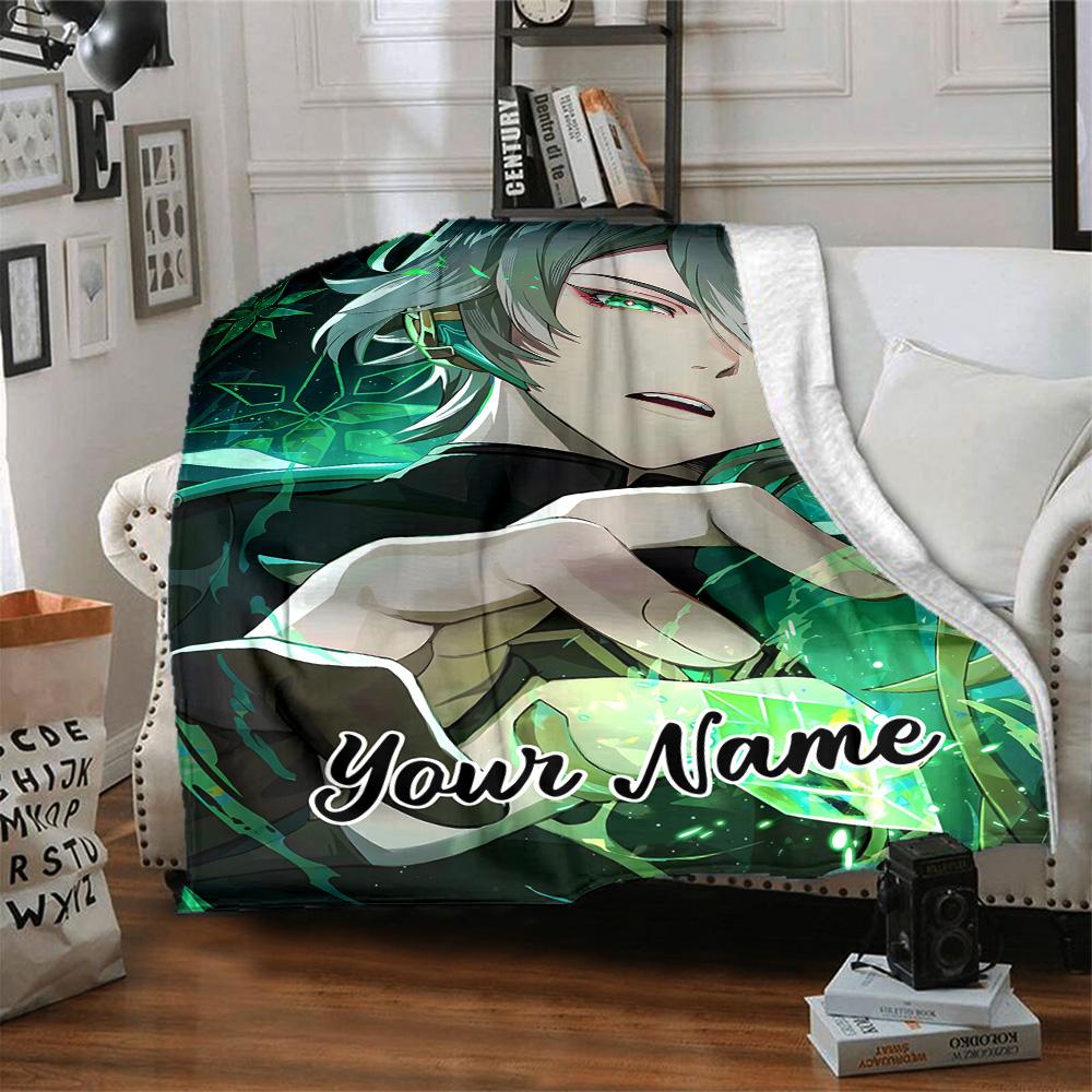 Customizable Genshin Impact7 Throw Blanket – Personalized Name, All-Season Cozy Snug Blanket, Machine Washable, Personalized Blanket