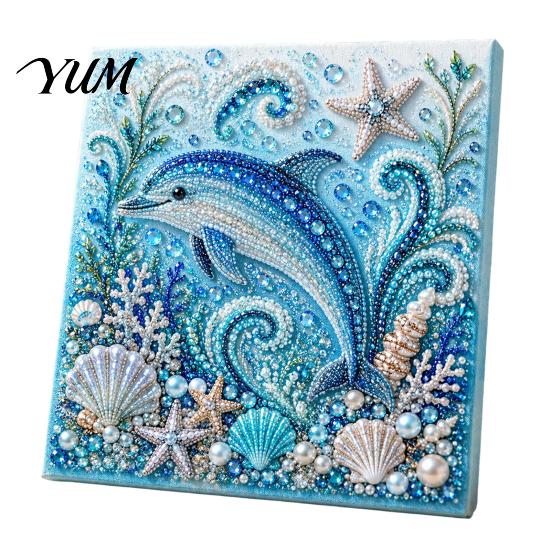 Coastal Home Decor Accents Sea Turtle Octopus DIY 3D Pearl Painting Kit, Ocean Theme Diamond Art Beach House Wall Kit for Adults Beginner, Bead