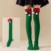 Christmas Striped Over Knee Thigh High Stockings 1 Pair Soft Socks for Women Xmas Party Favor Gift Option