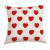 Valentines Day Throw Pillowcase 3D Heart Embroidery Short Plush Luster 45*45cm Hidden Zipper Closure Pillow