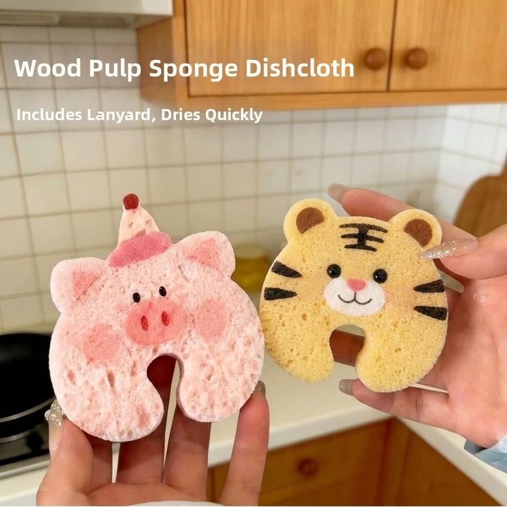 Absorbent U-Shaped Groove Sponge Quick-dry Pot Scrubber Sponge Kitchen Cleaning