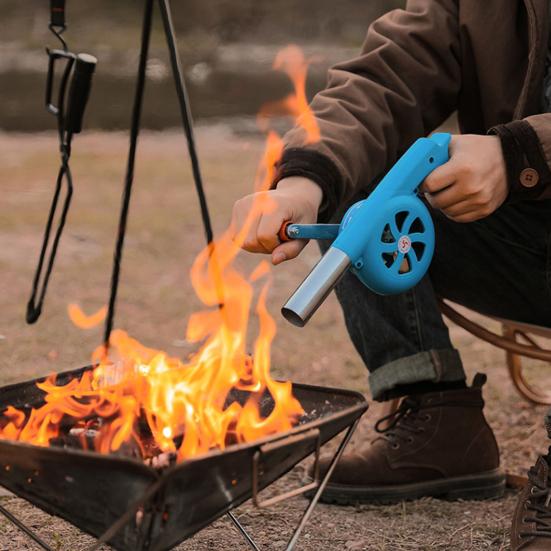 Camping Hand Blower Portable BBQ Fan for Outdoor Barbecue Strong Airflow Hand