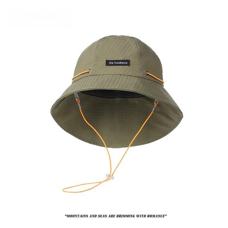 

1pc Quick-drying Drawstring Sun Hats for Women,Outdoor Sun Protection Lightweight Travel Bucket Hat Foldable with Wide Brim Hats One Size армія зелений колір