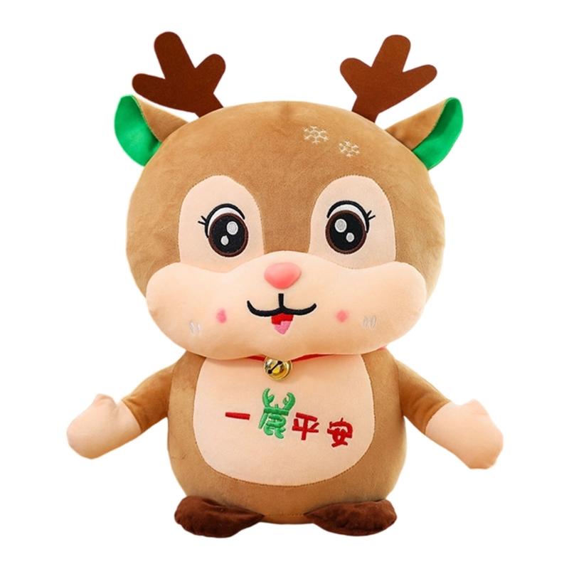 Christmas Plush Doll Christmas Stuffe Animal Toy Table Ornament Christmas Reindeer Plush Toy Gift for Women Girls