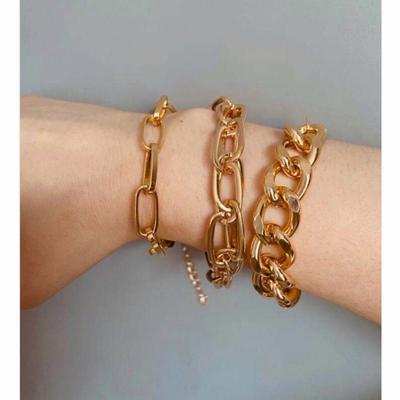 Double-layer Thick Chain Bracelet Punk Hip-hop Ins Trendy Cool Chain Bracelet