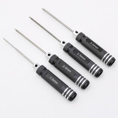 4Pcs 1.5/2/2.5/3.0mm Ferramentas de chave de fenda sextavadas práticas Liga de alumínio Allen Drive Modelo Ferramentas de reparo