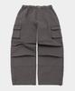 PLACESTUDIOMAN Multi-Pocket Parachute Pintuck Elastic Cotton Cargo String Wide Pants_2 Colors