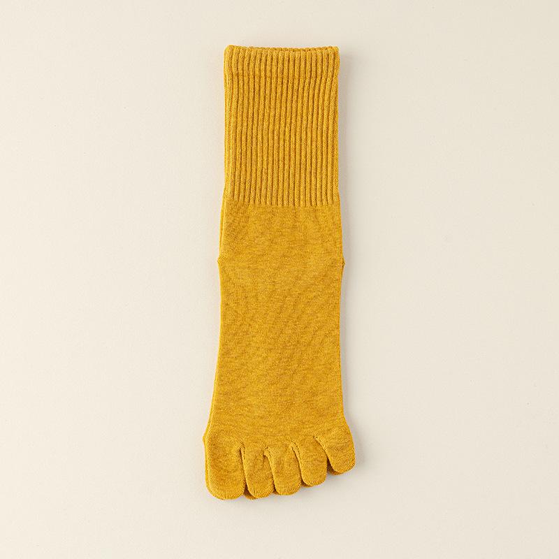 

Женские носки с пятью пальцами, дышащие, тонкие хлопковые, влагоотводящие, дезодорирующие и антибактериальные носки до середины икры для бега и спорта с разделенными пальцами 1 pair