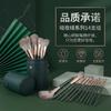 14-Piece Makeup Brush Set With Green Cloud Nylon Bristles Eyeshadow Blush Beginners