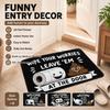Funny Welcome Poop Door Mat 2D Flat Printed Felt Polyester Composite Front Entry Rug Humor Indoor Floor Mat Anti-Slip