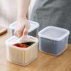 2 Grids Food Fruits Vegetables Storage Box Kitchen Ginger Garlic Box with Drain Basket for Kitchen Fresh-keeping Food Storage1PC