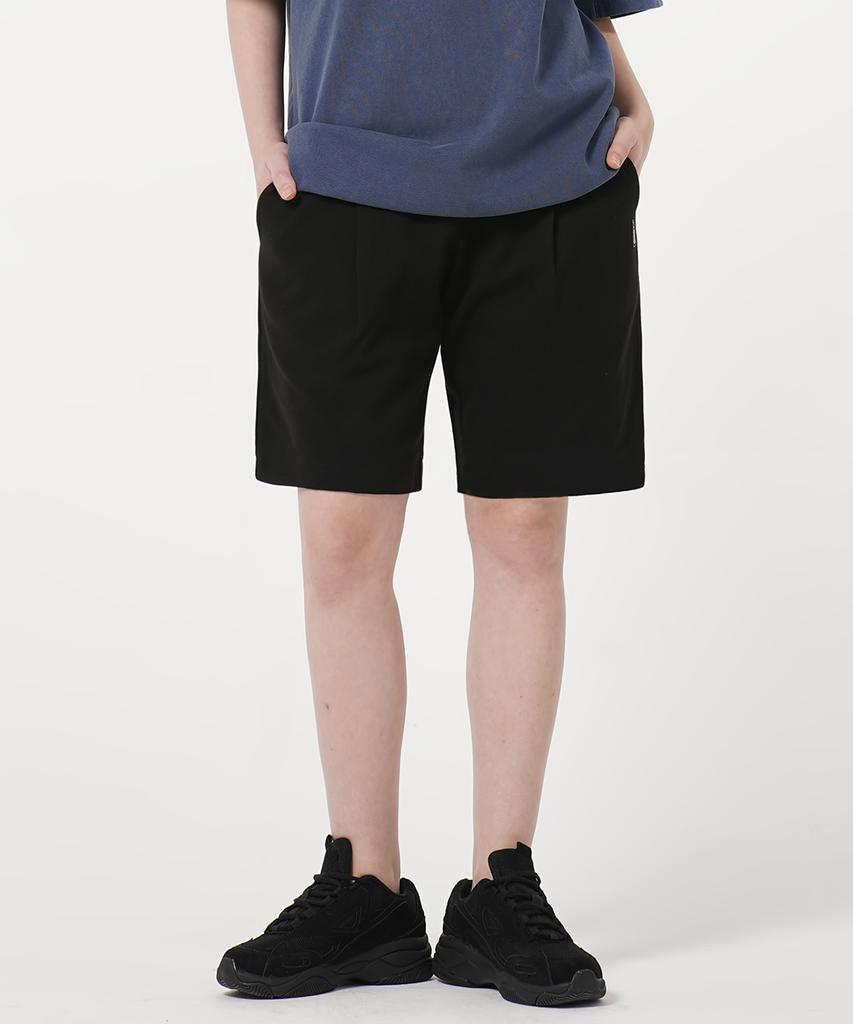 GAKKAI UNIONS One-Pleat Sweat Shorts Black