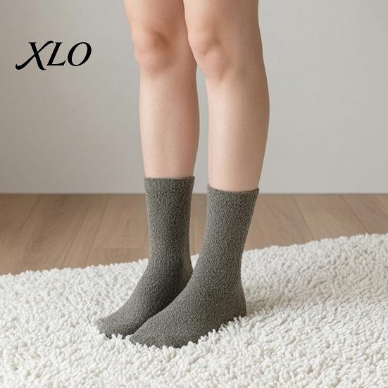 Cozy Gift Socks for Women Coral Fleece Crew Women, Thickened Non-slip Warm Socks, Fuzzy Comfortable Loungewear Winter House Soft Plush Thermal Mittens