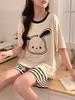 Women's Summer Cartoon Pajama Set - Cute Short Sleeve and Shorts, Plus Size, Lightweight Home or Outdoor Wear