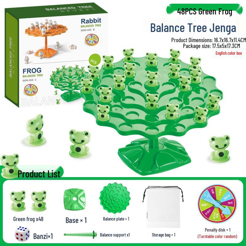 Penguin Icebreaker Balancing Tree Board Game with Face-Changing Rubik's Cube and Hidden Building Blocks - Free Shipping