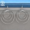 925 Sterling Silver Three Circle Pendant Earring Jewelry
