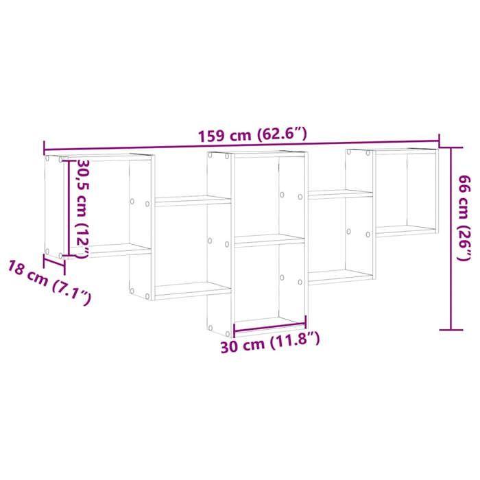 VidaXL Wall Shelf Old Wood 159x18x66 Cm Engineered Wood, Floating Shelf, Wall Display Shelf, Shelf 853306