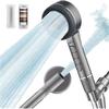 Handheld Filter Shower Heads with hose,Massage High Pressure Shower Head with 5 Filters,5 Water Modes One Stop Black Chrome Shower Head for Hard