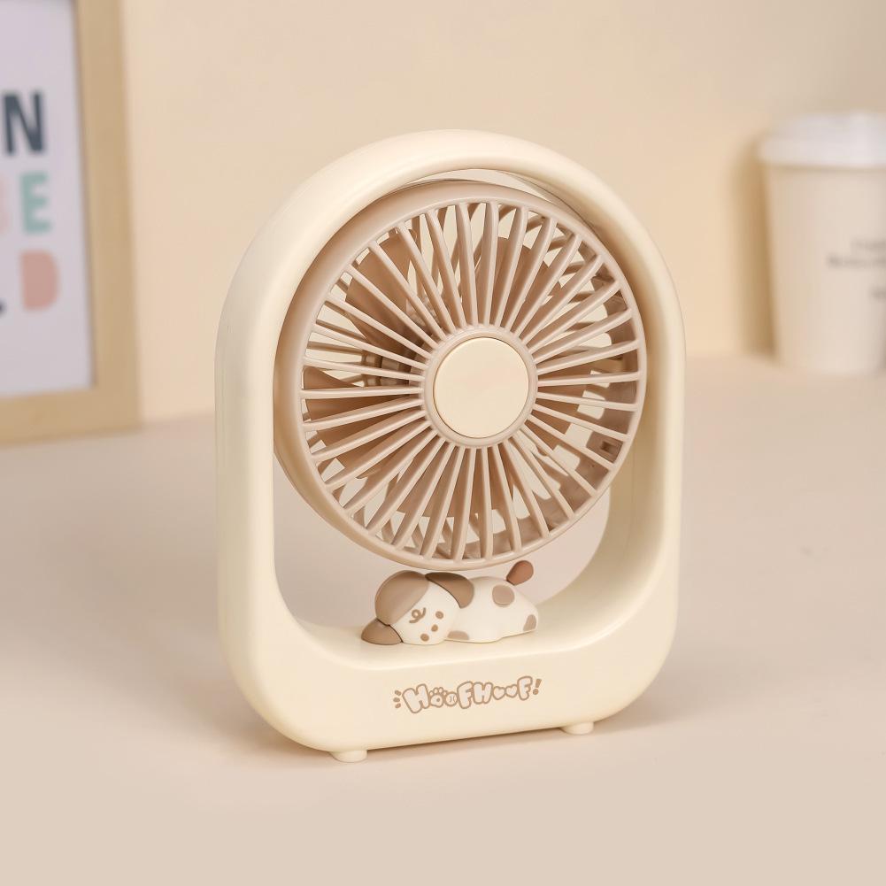 Portable USB Rechargeable Cartoon Desk Fan - Silent, Compact, Ideal for Dorms and Offices Desktop Fan Best-seller