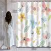 Colorful Floral Shower Curtain: Vibrant Flowers and Leaves for a Cheerful Bathroom Decor