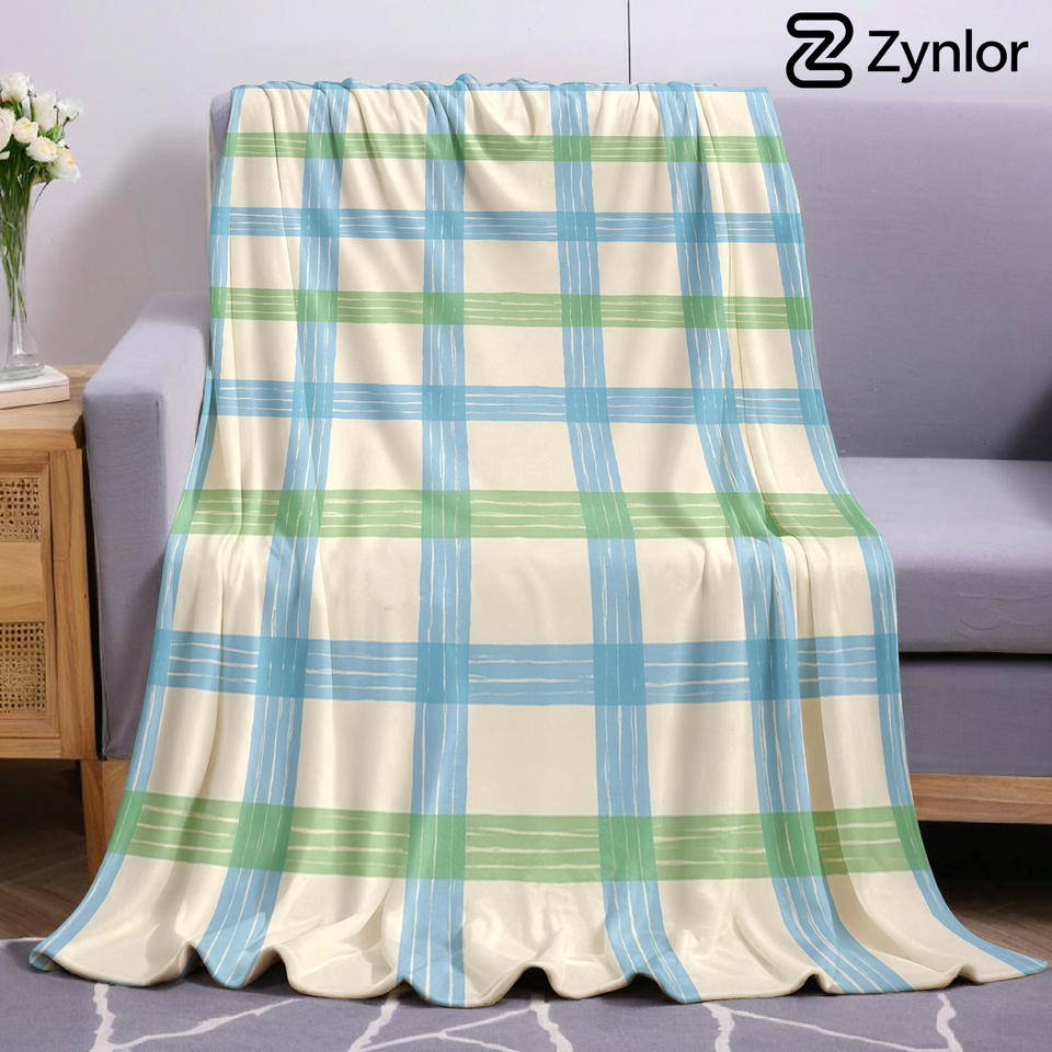 Sketch Plaid Lightweight Microfiber Soft Christmas Fleece Blanket Warm Cozy Throw for Bed Sofa Office Travel All Season