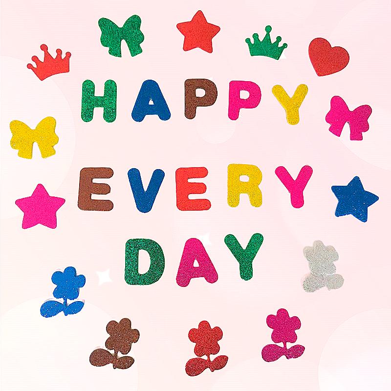 International Foam Glitter Letter Stickers: Self-Adhesive A-Z Wall Decor, 7 Colors