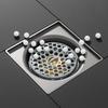 Stainless Steel Shower Floor Drain Thickened Grey Fast Drainage Floor Drain Backflow Preventer Square Drain Filter Plug