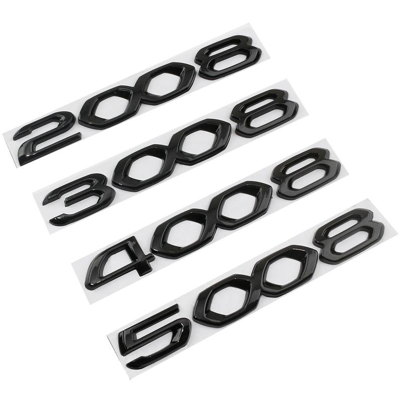 Auto 3D Metall Heckklappe Buchstaben Wort Logo Plakette Emblem Aufkleber Für Peugeot 2008 3008 4008 5008 2021 2022 2023 Zubehör