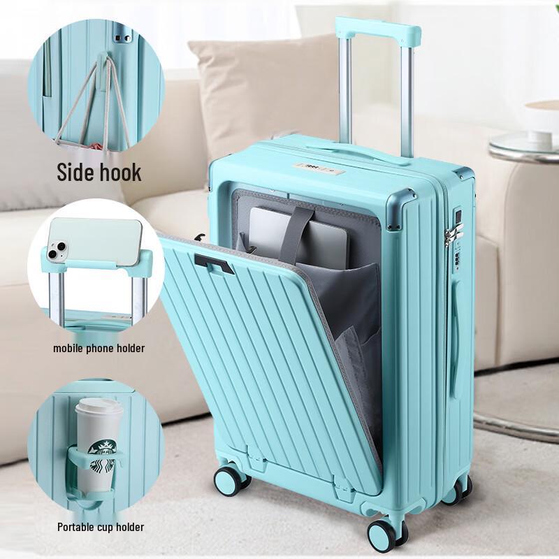 Yuzhan 26-inch Front-Opening Business Suitcase with USB and Cup Holder