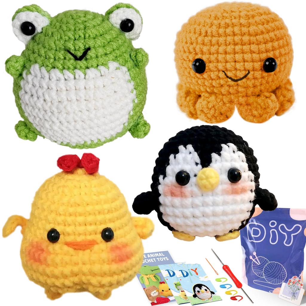 Kit da uncinetto Animal sery per principianti Set iniziale all'uncinetto, Kit da uncinetto fai-da-te per principianti, Kit per uncinetto e maglia passo dopo passo