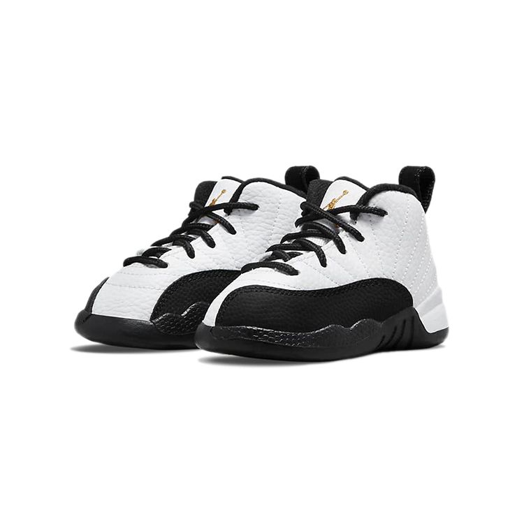 Air Jordan 12 Retro TD Royalty Baby Sneakers White Black Metallic-Gold 850000-170