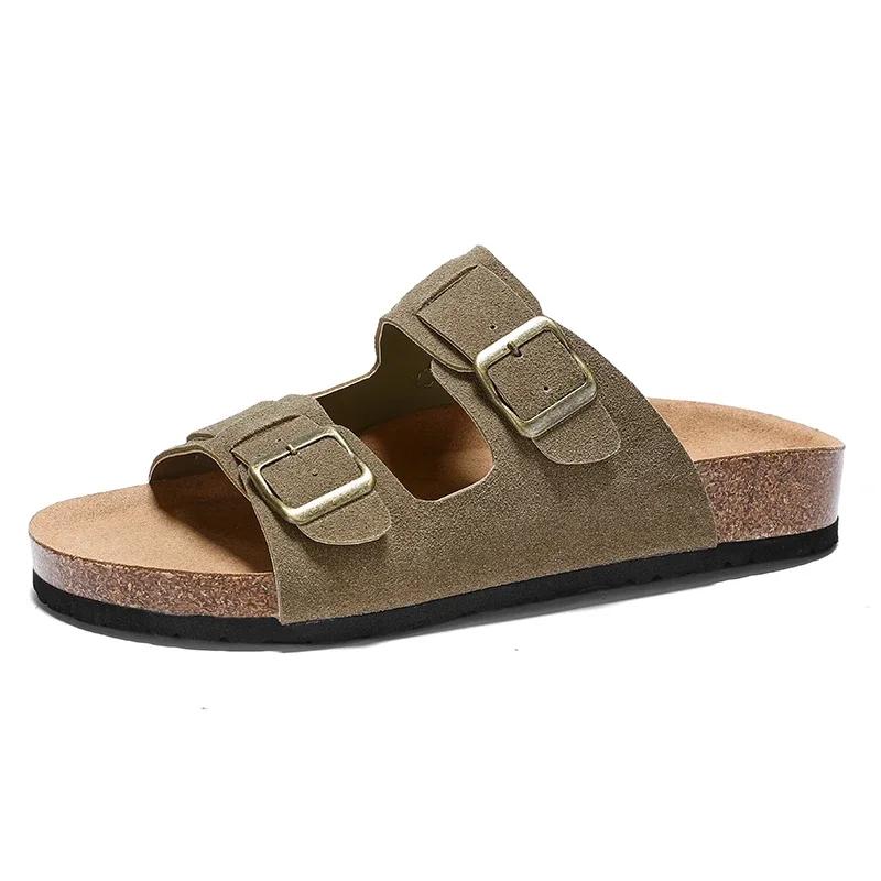 Pánské kožené sandály pro muže Plážové sandály Pánské pohodlné pantofle Originální značky Obuv Léto Muži 2025 Značkové pánské boty