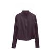 Nude Feel Women's Slim Fit Long Sleeve Yoga Jacket: Stand Collar, High-End Autumn/Winter Fitness Apparel