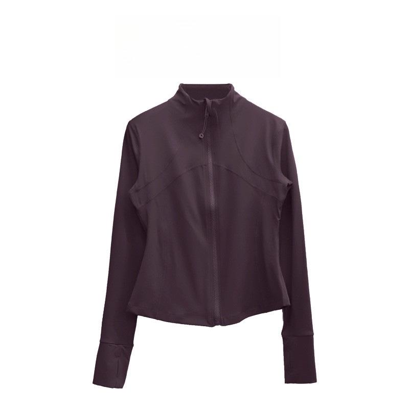 Nude Feel Women's Slim Fit Long Sleeve Yoga Jacket: Stand Collar, High-End Autumn/Winter Fitness Apparel