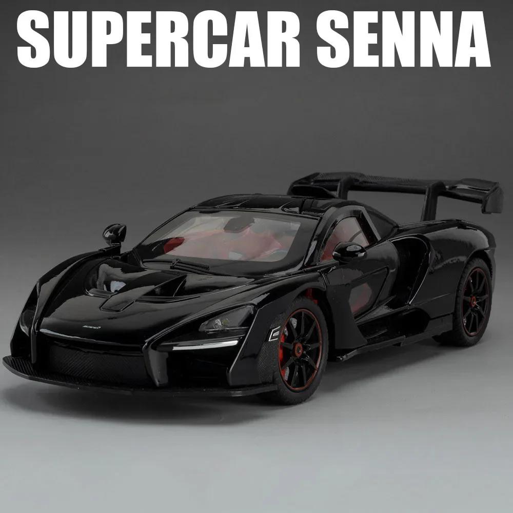 1:24 720S Senna Sports Car Toy Model Alloy Diecast Light Music Simulation Supercar Doors Opened Models Kids Collection Gifts