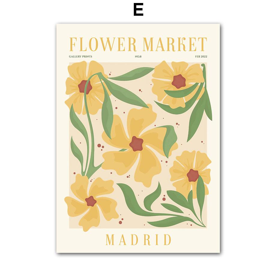 Colourful Flowers Market Daisy Lily Quote Wall Art Posters Prints Nordic Canvas Painting Abstract Pictures For Living Room Decor