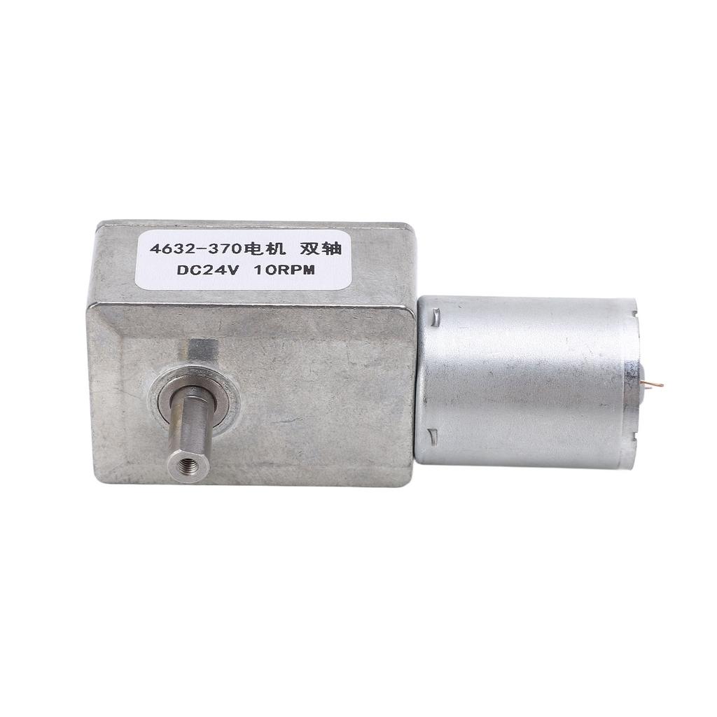 DC Worm Gear Motor 4632 370 Aluminum Brass Double Shaft Mini Turbine Worm Motor for Electric Fan DC24V 10RPM