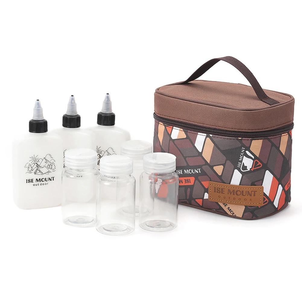 Seasoning Bottle Set Storage Bag Reusable Spice Box Container Condiment Jars Organizer Picnic Pouch Travel BBQ Camping Supplies