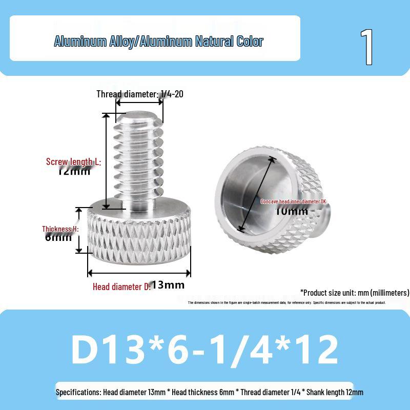 1/4 Aluminum Alloy Hand-Tightened Drone Gimbal Adjustment Screw