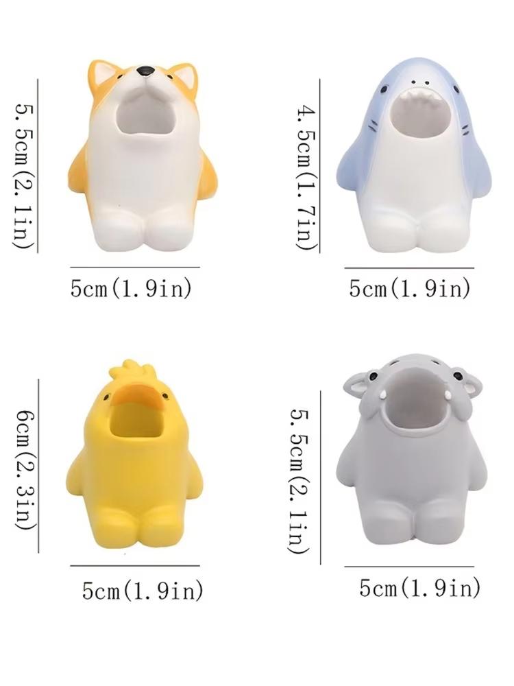 Cartoon Animal Toothbrush Holder Cute Corgi Shark Storage Stand Makeup Brushes ationery Countertop Organizer Bathroom Decoration