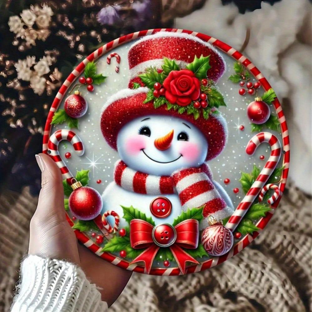 Vintage Snowman Metal Wall Art Sign for Bar Cafe Club Room Decor
