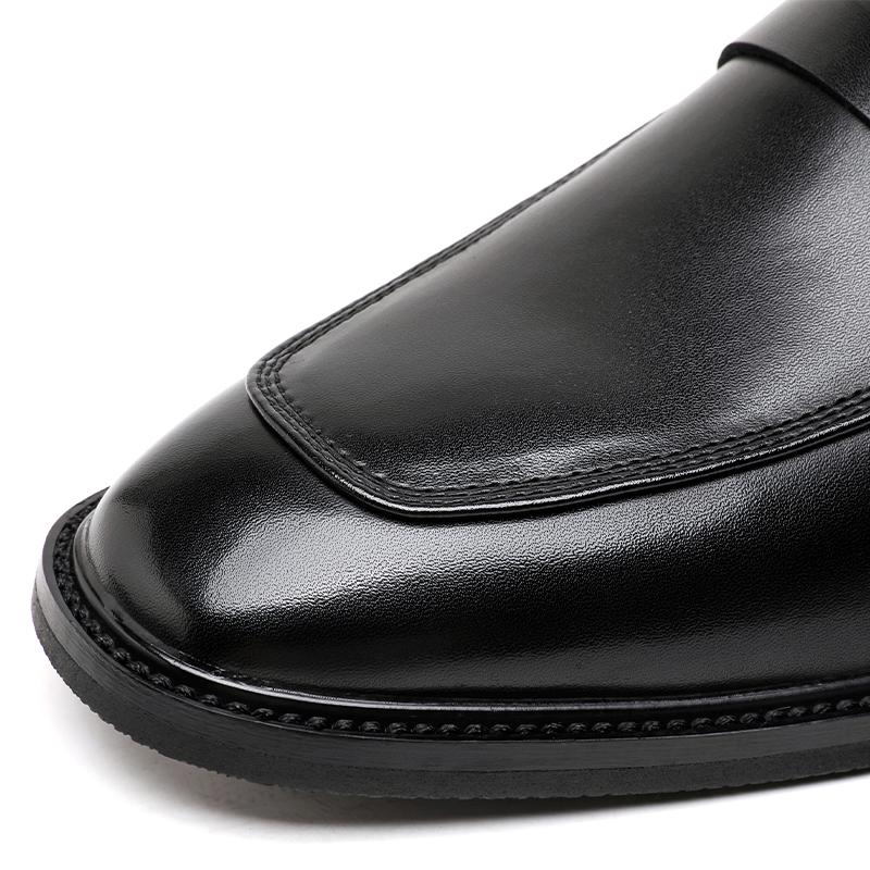 Disparo físico Primavera Nuevo Estilo Casual de Negocios Mocasines de Cuero Puntiagudos Negro Marrón Para el Uso Diario de Oficina de Hombres Zapatos sin Cordones