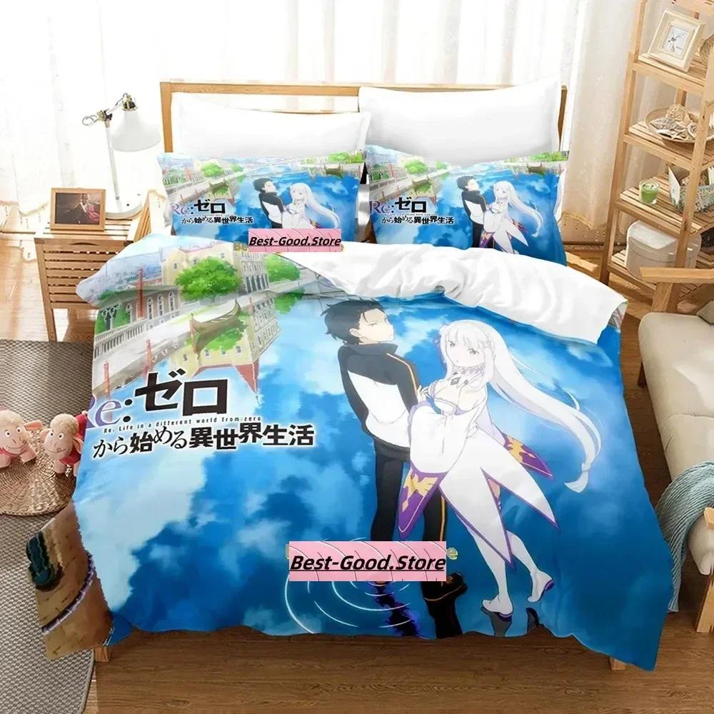 

Одеяло Rezero -Жизнь с нуля в другом мире Комплект постельного белья С принтом Для кровати Мягкое Односпальное Двуспальное Queen King Размер Comforter (quilt)-EU Single(135*200cm)3pcs