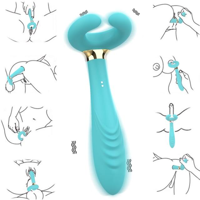 Masturbateur de pénis vibrateur de point G Double pénétration Clitoris gode produits de sexe pour adultes