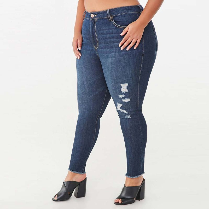 

Export Skinny Slim Looking Chubby Girl Stretch Slim Jeans Dark Blue 16