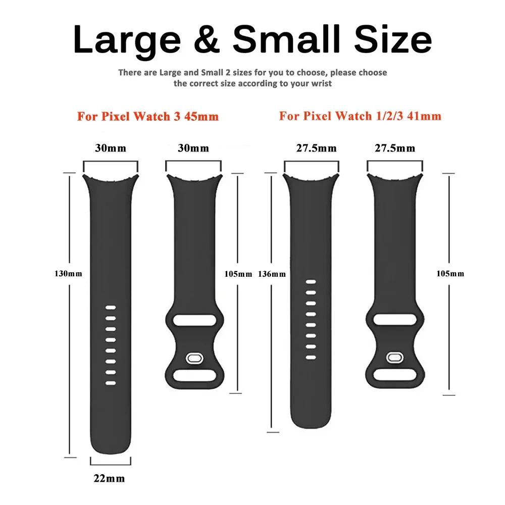 Soft Silicone Strap for Google Pixel Watch 4 3 45mm 41mm Official Original Replaceable Wristband for Google Pixel Watch 3/2 Band
