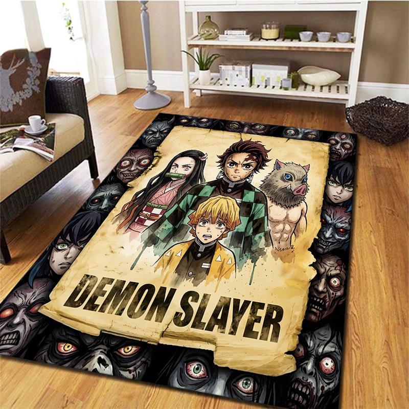 Demon Slayer Carpet Rug For Living Room Bedroom Home Sofa Decoration Kids Play Nonslip Floor Mat