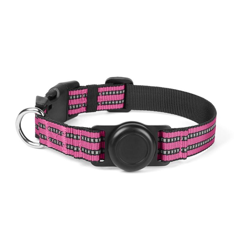 Pet Collar Adjustable Reflective Dog Collar Integrated Protective Cover Can Install Locator