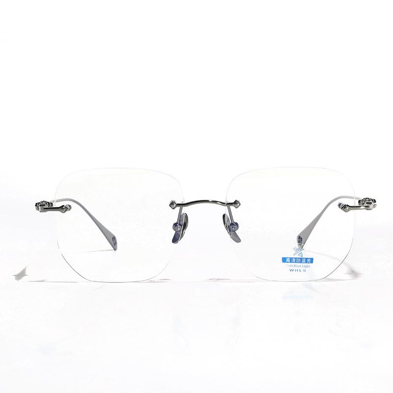 Glasses Ultra-Light Metal Titanium Glasses Men, Myopia Frame Glasses Frame, Trimmed Borderless Flat Glasses Women